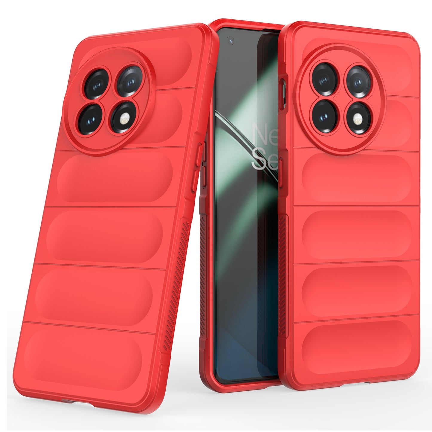 For OnePlus 11 5G Anti-scratch TPU Phone Case Rugged Back Protective Cell Phone Cover - Red