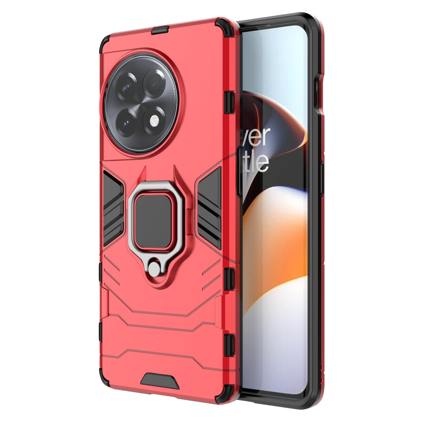 TPU+PC Phone Case for OnePlus Ace 2 5G / 11R 5G Ring Holder Kickstand Anti-drop Phone Cover - Red
