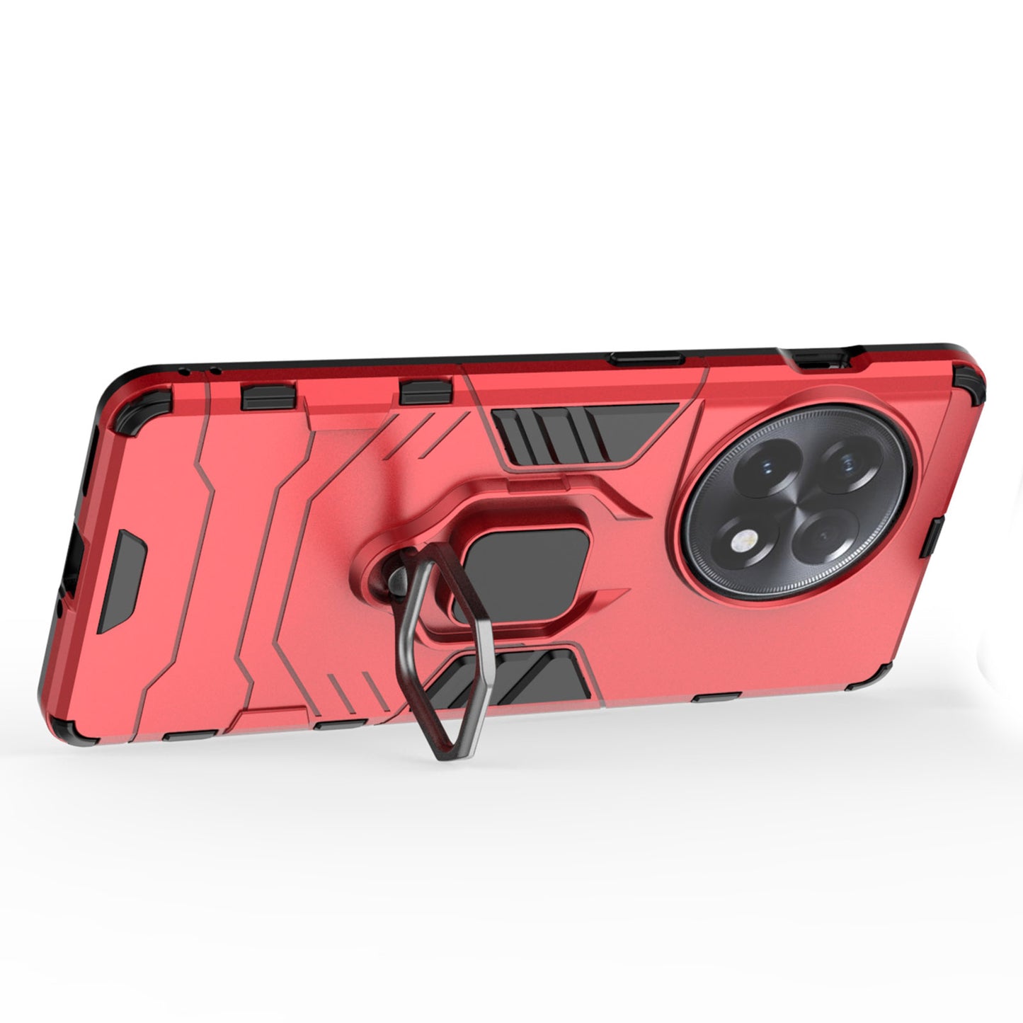 TPU+PC Phone Case for OnePlus Ace 2 5G / 11R 5G Ring Holder Kickstand Anti-drop Phone Cover - Red
