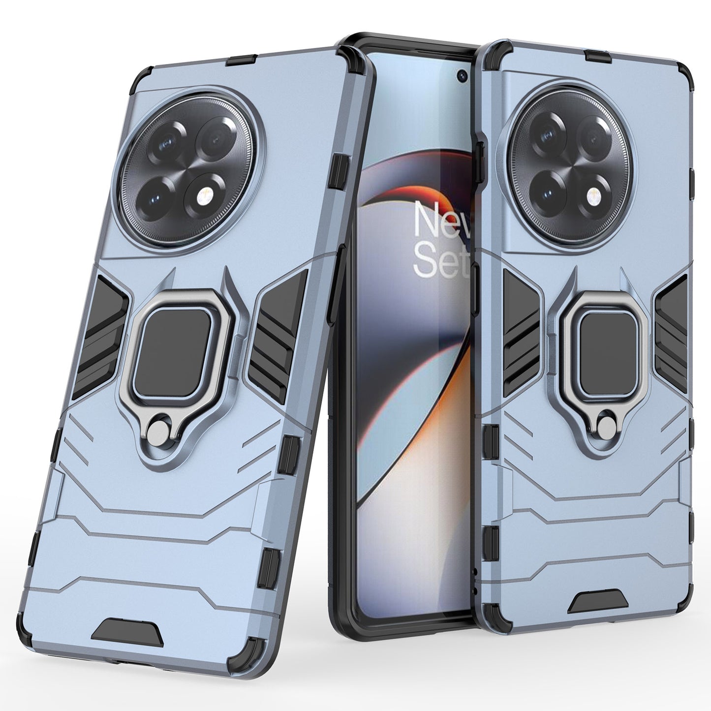 TPU+PC Phone Case for OnePlus Ace 2 5G / 11R 5G Ring Holder Kickstand Anti-drop Phone Cover - Blue