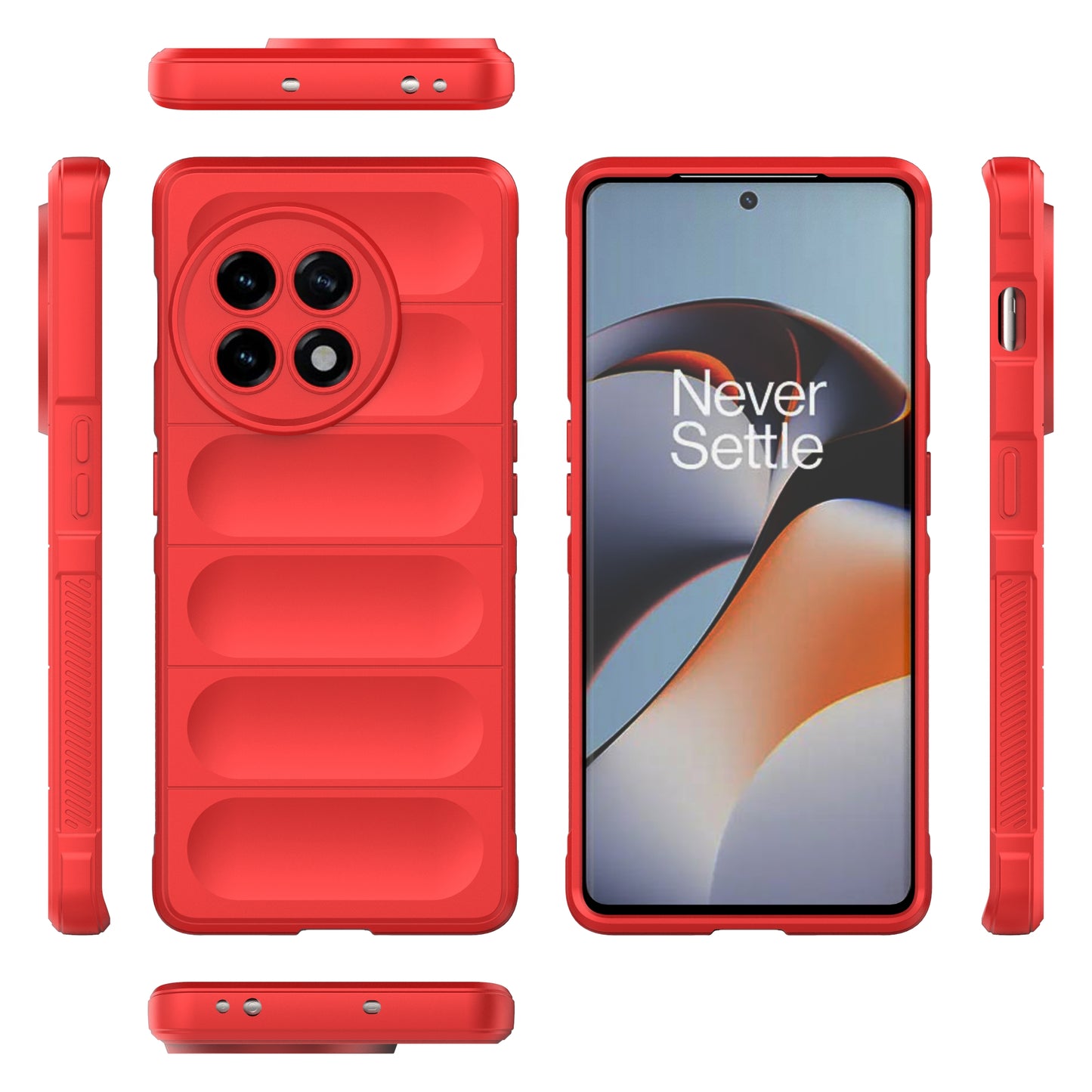 Anti-drop TPU Phone Case For OnePlus Ace 2 5G / 11R 5G Rugged Phone Back Cover - Red