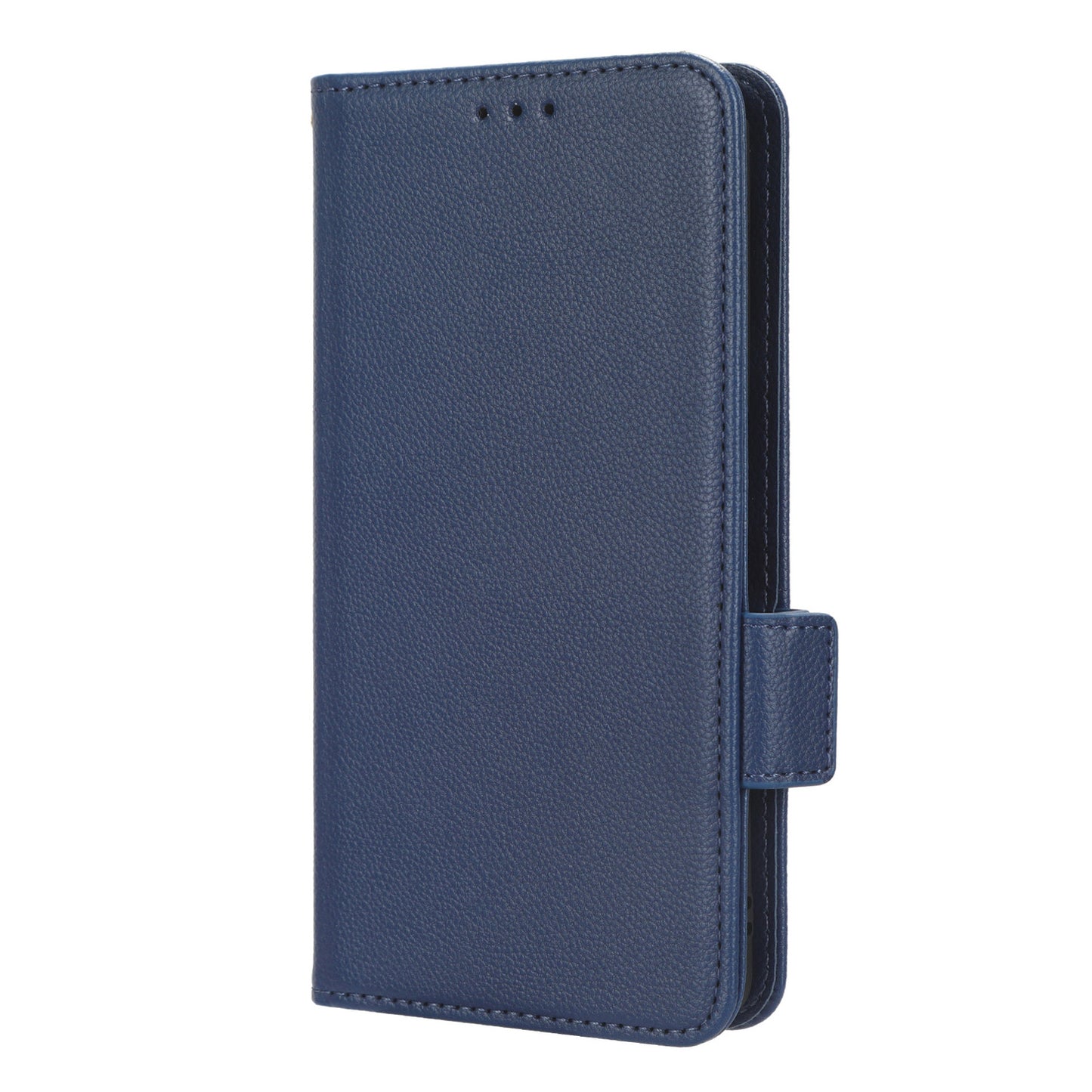 Anti-drop Phone Cover For OnePlus 11 5G Wallet Stand Litchi Texture PU Leather Protective Phone Case - Dark Blue