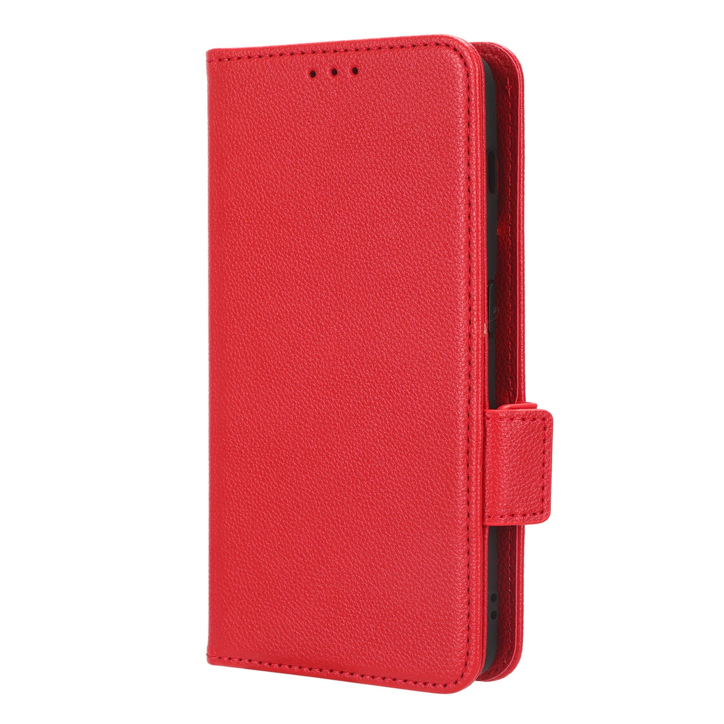 Anti-drop Phone Cover For OnePlus 11 5G Wallet Stand Litchi Texture PU Leather Protective Phone Case - Red