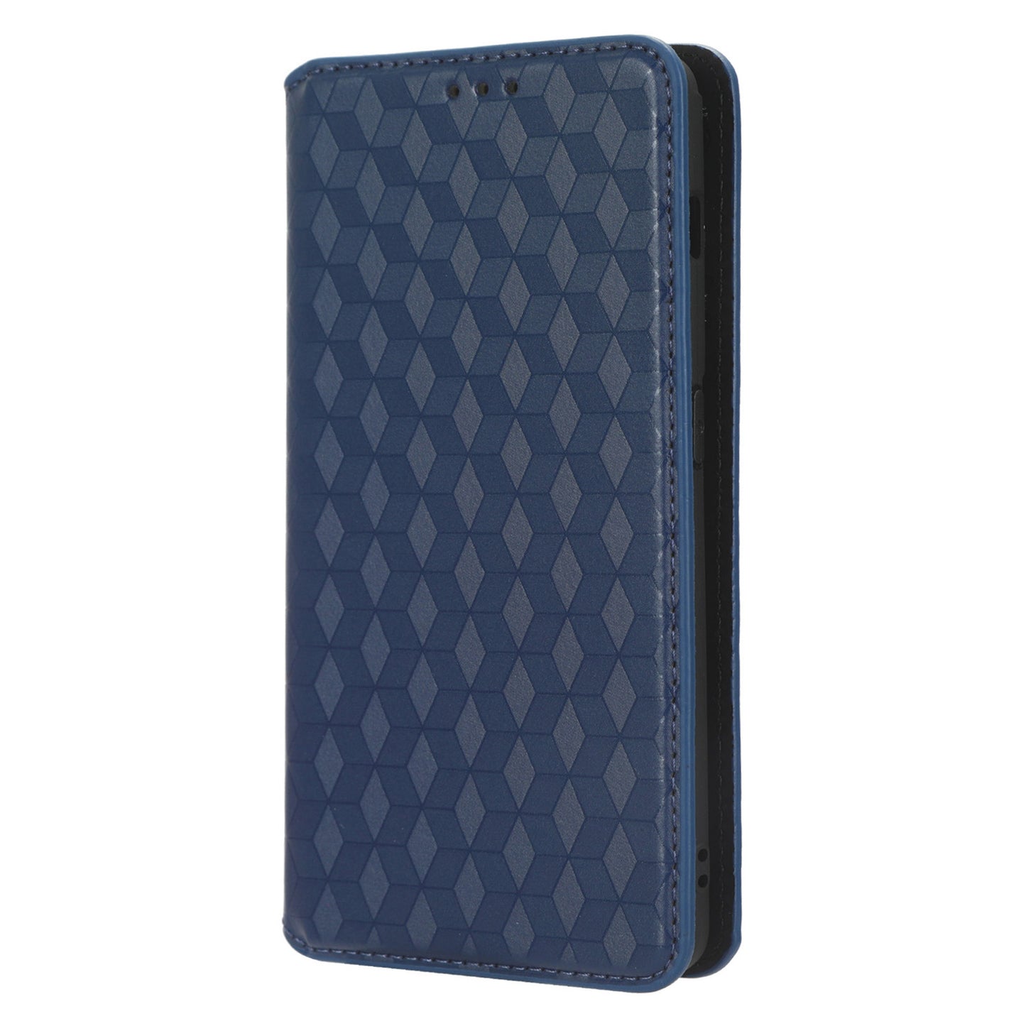 For OnePlus 11 5G Anti-scratch Protective Phone Case Stand Wallet Imprinted Rhombus Pattern PU Leather Phone Cover - Blue
