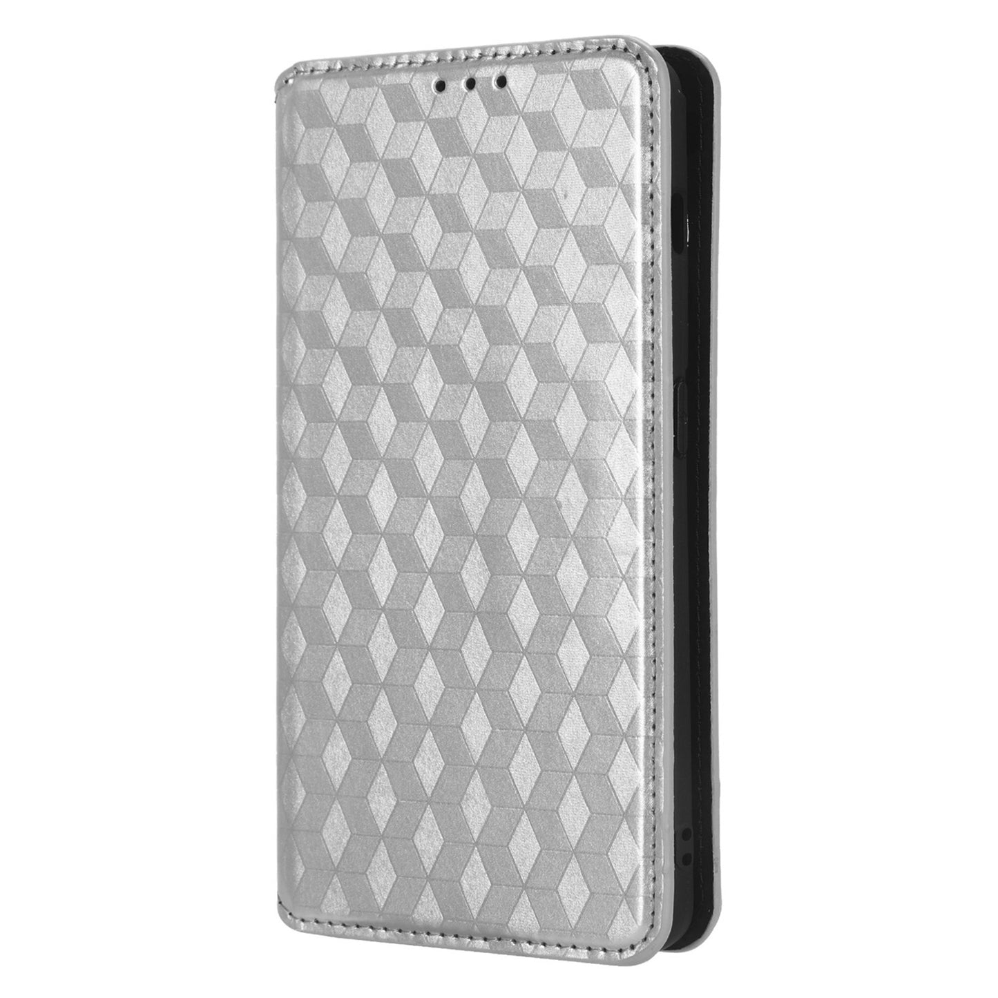 For OnePlus 11 5G Anti-scratch Protective Phone Case Stand Wallet Imprinted Rhombus Pattern PU Leather Phone Cover - Silver