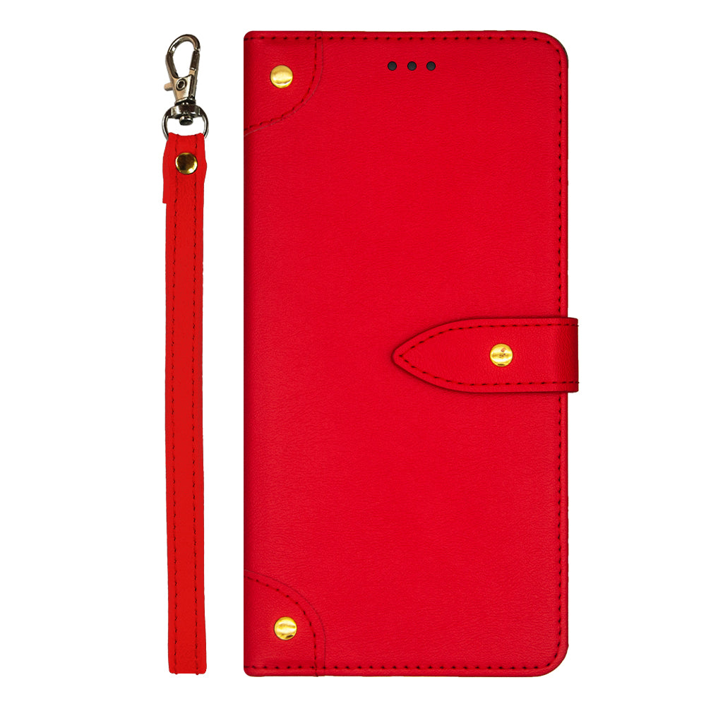 IDEWEI Phone Flip Case for OnePlus 11 5G , PU Leather Card Slots Design Stand Magnetic Cover - Red