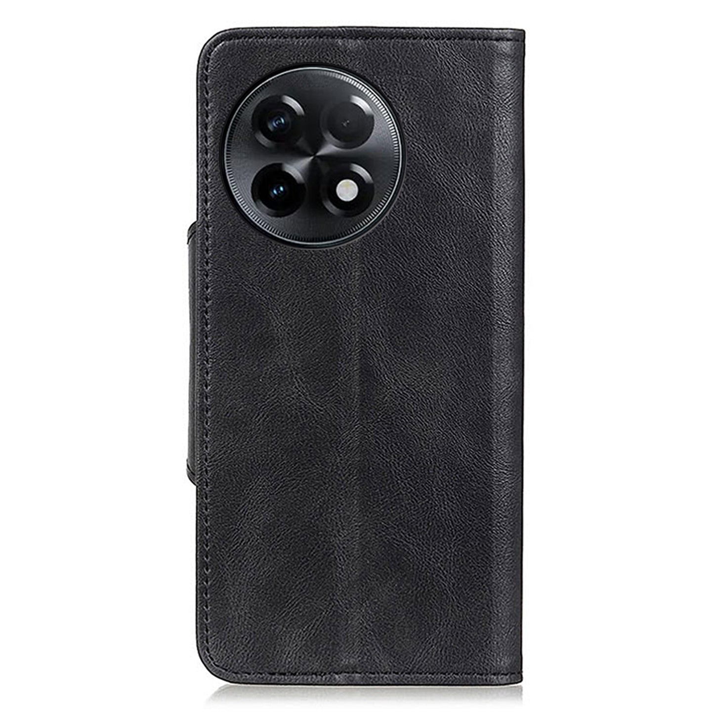 Full Protection Phone Cover For OnePlus Ace 2 5G / 11R 5G Brass Buckle Flip Leather Phone Case with Stand Wallet - Black