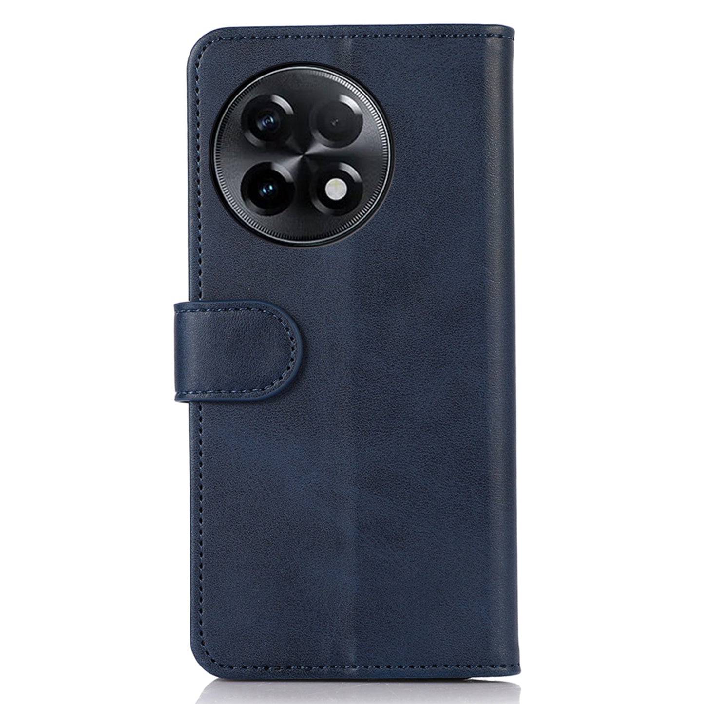 PU Leather Phone Cover For OnePlus Ace 2 5G / 11R 5G , Cowhide Texture Anti-scratch Cell Phone Case with Stand Wallet - Blue
