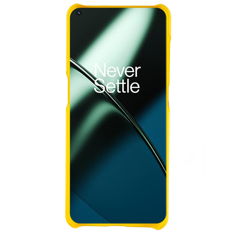For OnePlus 11 5G Rubberized Texture Phone Case Hard PC Anti-fingerprints Phone Cover - Yellow