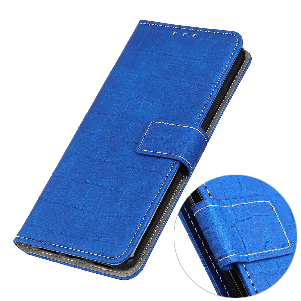 For OnePlus Ace 2 5G / 11R 5G Crocodile Texture Leather Shockproof Phone Case with Wallet Stand - Blue