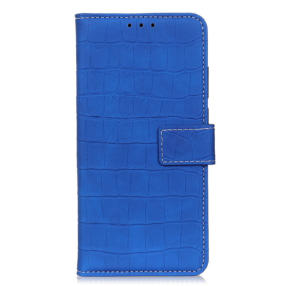 For OnePlus Ace 2 5G / 11R 5G Crocodile Texture Leather Shockproof Phone Case with Wallet Stand - Blue