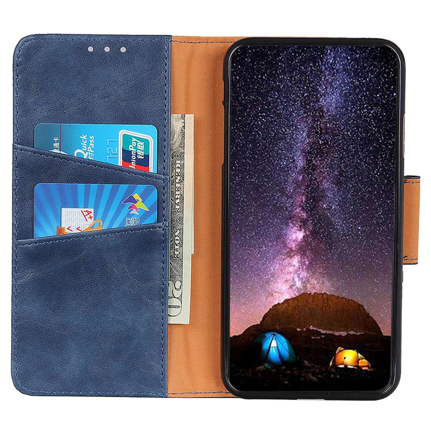 For OnePlus Ace 2 5G / 11R 5G Crazy Horse Texture Cover Split Leather Wallet Phone Stand Case - Blue