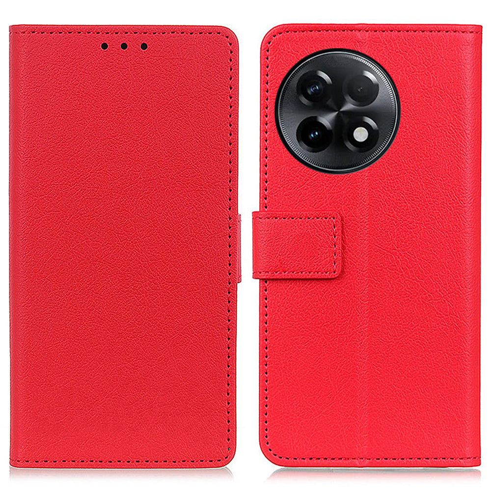For OnePlus Ace 2 5G / 11R 5G PU Leather Phone Wallet Case Stand Magnetic Clasp Phone Cover - Red