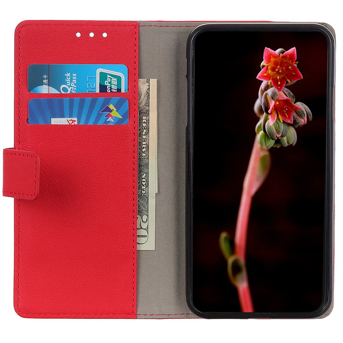 For OnePlus Ace 2 5G / 11R 5G PU Leather Phone Wallet Case Stand Magnetic Clasp Phone Cover - Red