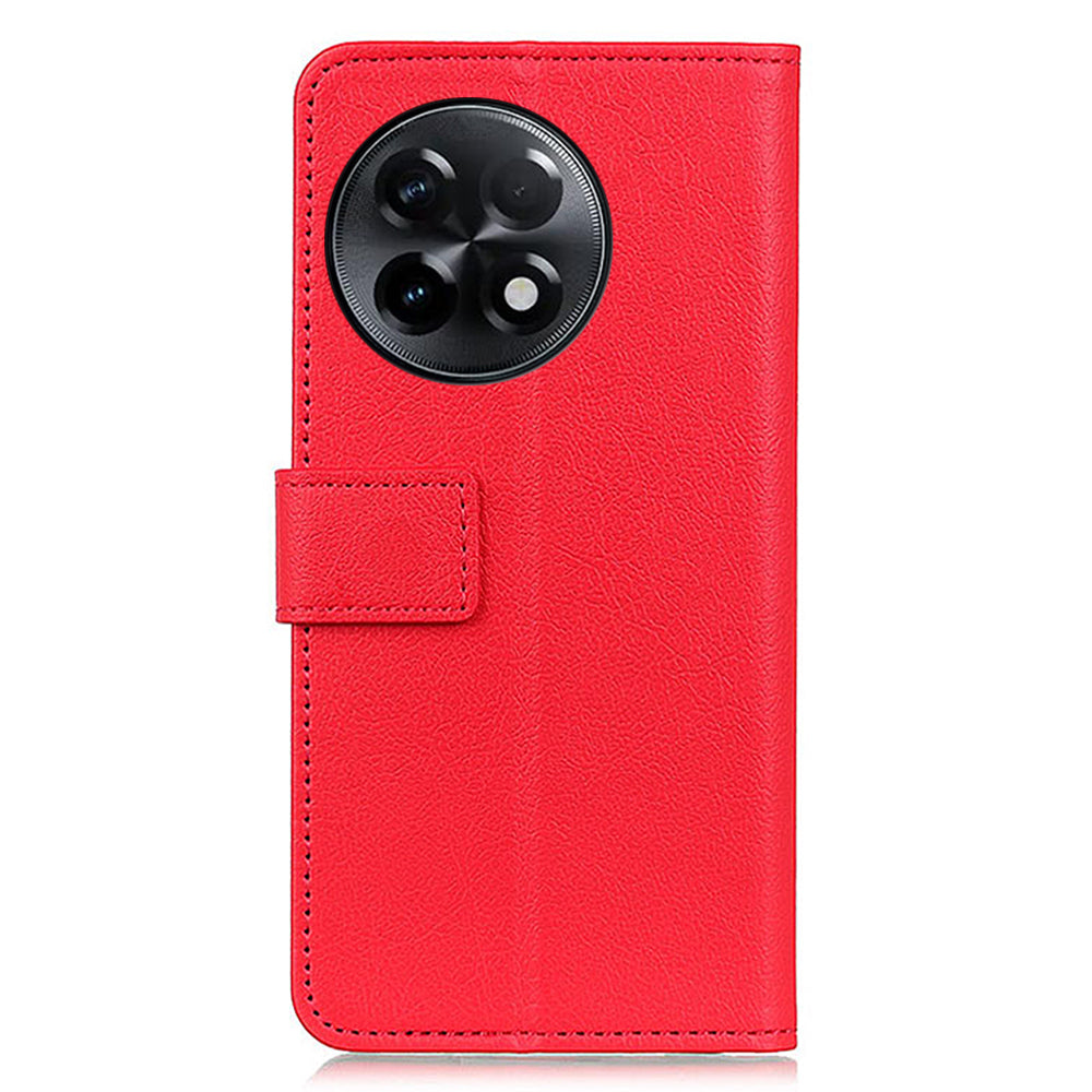 For OnePlus Ace 2 5G / 11R 5G PU Leather Phone Wallet Case Stand Magnetic Clasp Phone Cover - Red