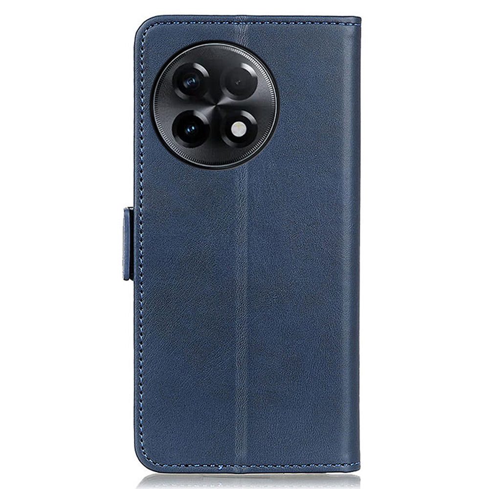 For OnePlus Ace 2 5G / 11R 5G Anti-Dust Cowhide Texture Phone Leather Cover Wallet Stand Phone Case - Blue