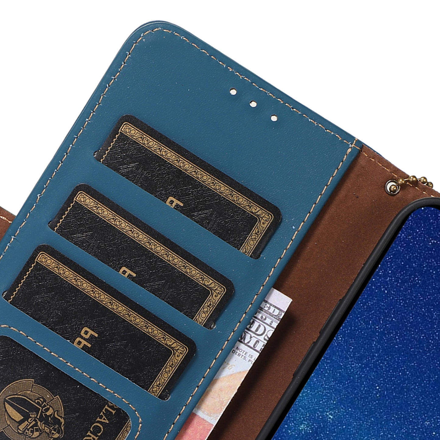 For OnePlus Ace 2 5G / 11R 5G Phone Case Genuine Cow Leather Wallet RFID Blocking Stand Magnetic Flip Cover - Blue