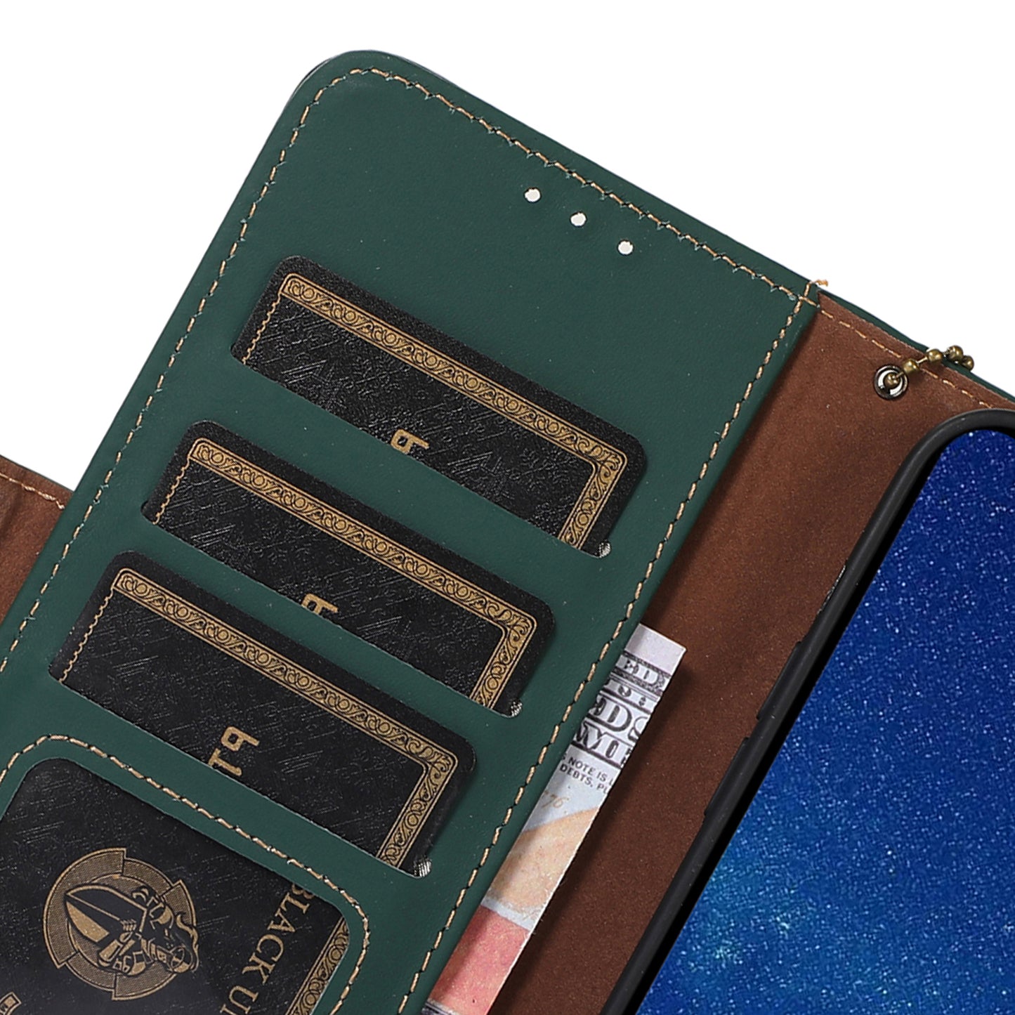 For OnePlus Ace 2 5G / 11R 5G Phone Case Genuine Cow Leather Wallet RFID Blocking Stand Magnetic Flip Cover - Green