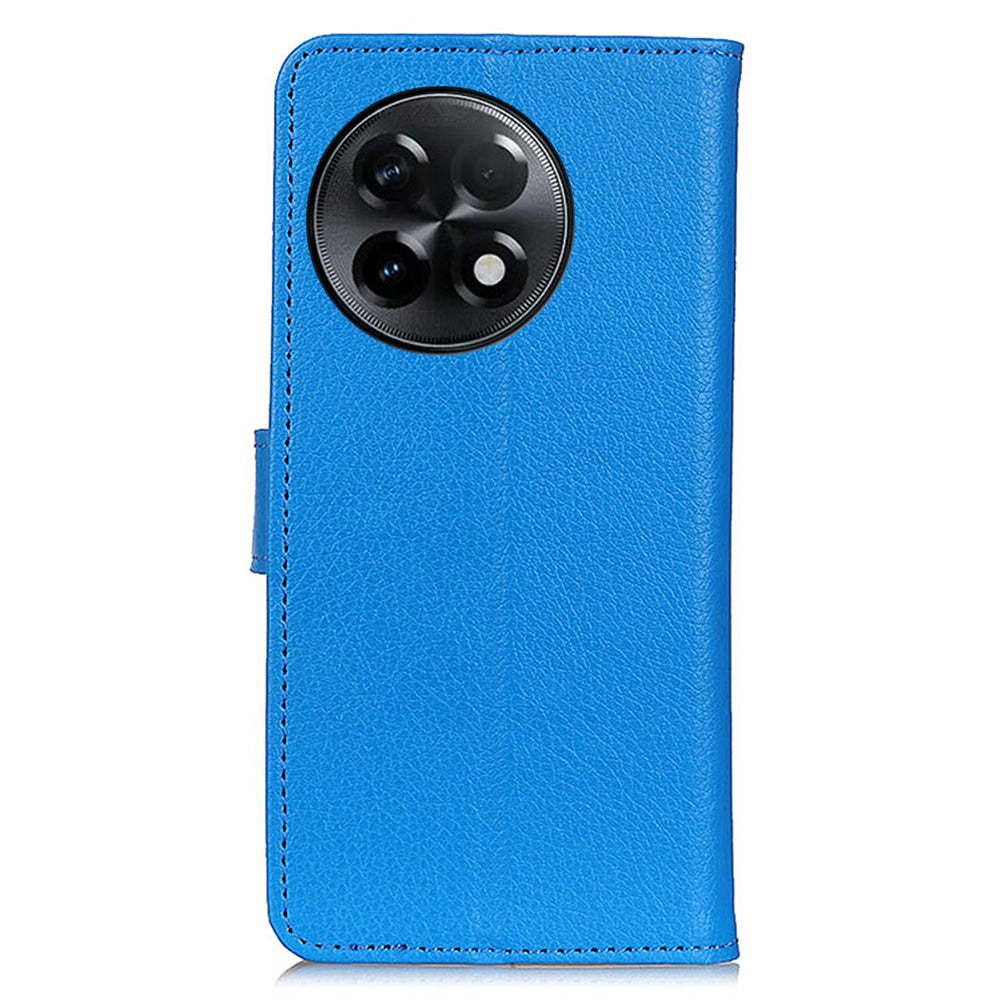For OnePlus Ace 2 5G / 11R 5G Wallet Phone Cover Stand Classic Litchi Texture Leather Flip Phone Case - Blue