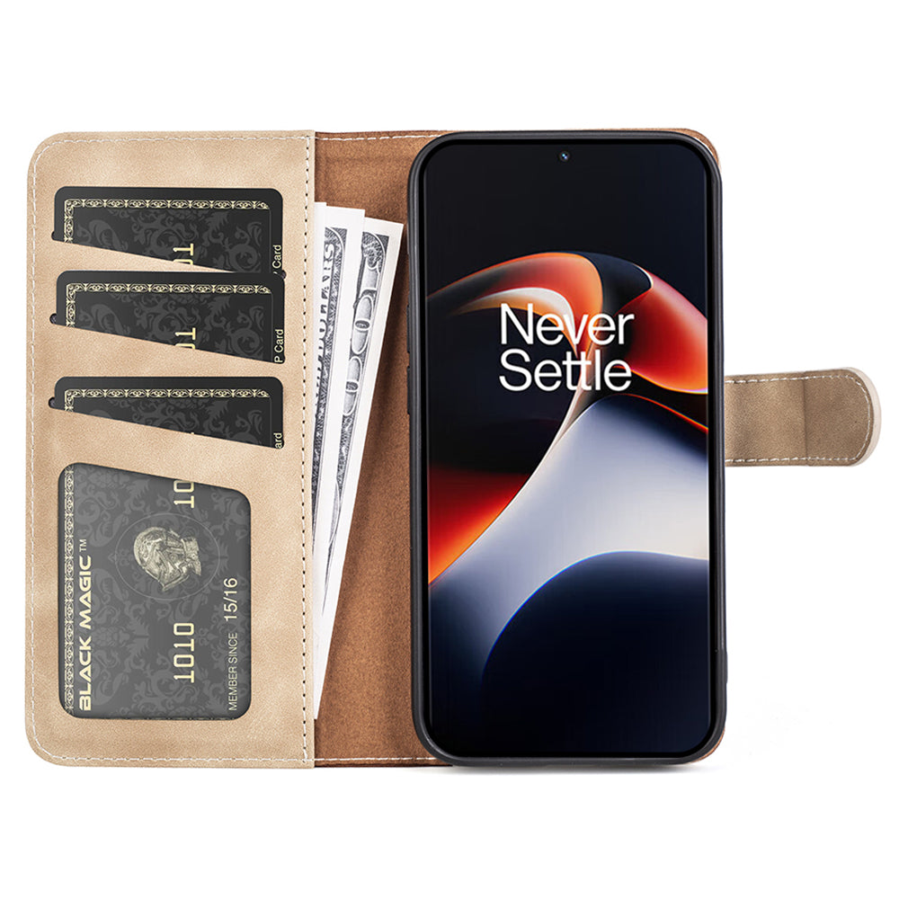 For OnePlus Ace 2 5G / 11R 5G Wallet Case Dual Color Splicing PU Leather Phone Cover with Stand - Yellow