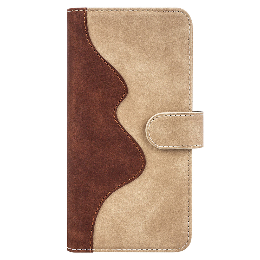 For OnePlus Ace 2 5G / 11R 5G Wallet Case Dual Color Splicing PU Leather Phone Cover with Stand - Yellow