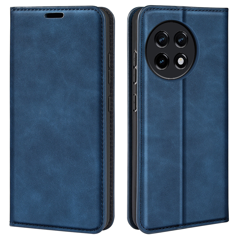 For OnePlus Ace 2 5G / 11R 5G Skin-touch Stand Wallet Case PU Leather Flip Phone Cover - Blue