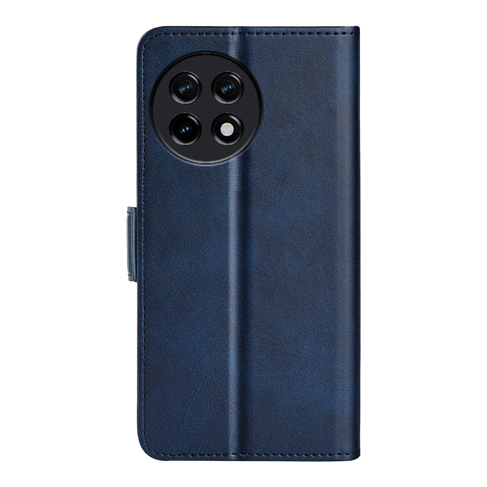 For OnePlus Ace 2 5G / 11R 5G Calf Texture Magnetic Flip Phone Cover Stand Wallet Leather Case - Blue