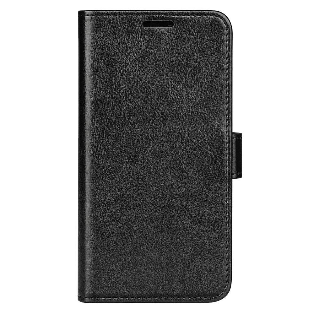 For OnePlus Ace 2 5G / 11R 5G Shockproof Crazy Horse Texture Case Leather Wallet Stand Flip Cover - Black