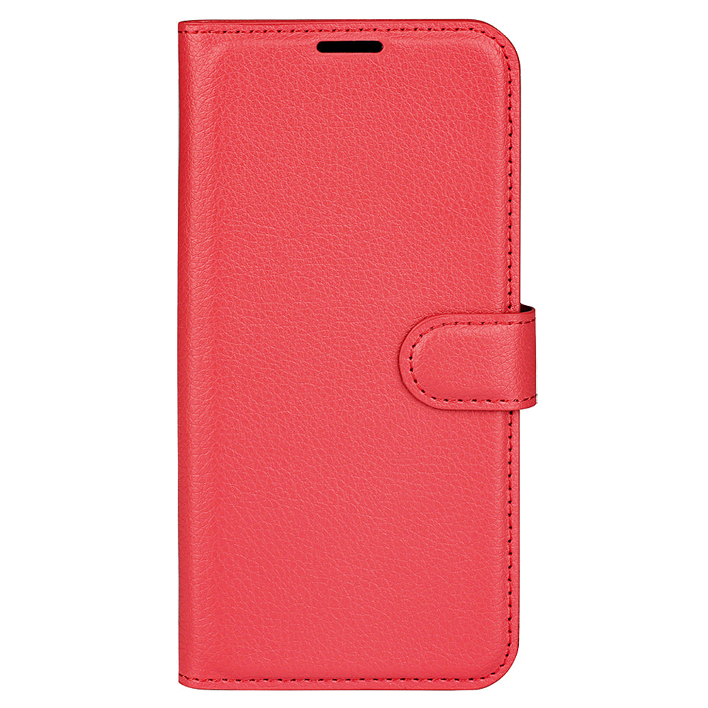 Shockproof Phone Case for OnePlus Ace 2 5G / 11R 5G Litchi Texture Wallet Phone Cover with Stand - Red