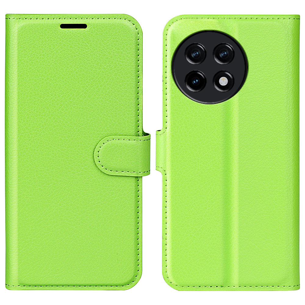 Shockproof Phone Case for OnePlus Ace 2 5G / 11R 5G Litchi Texture Wallet Phone Cover with Stand - Green