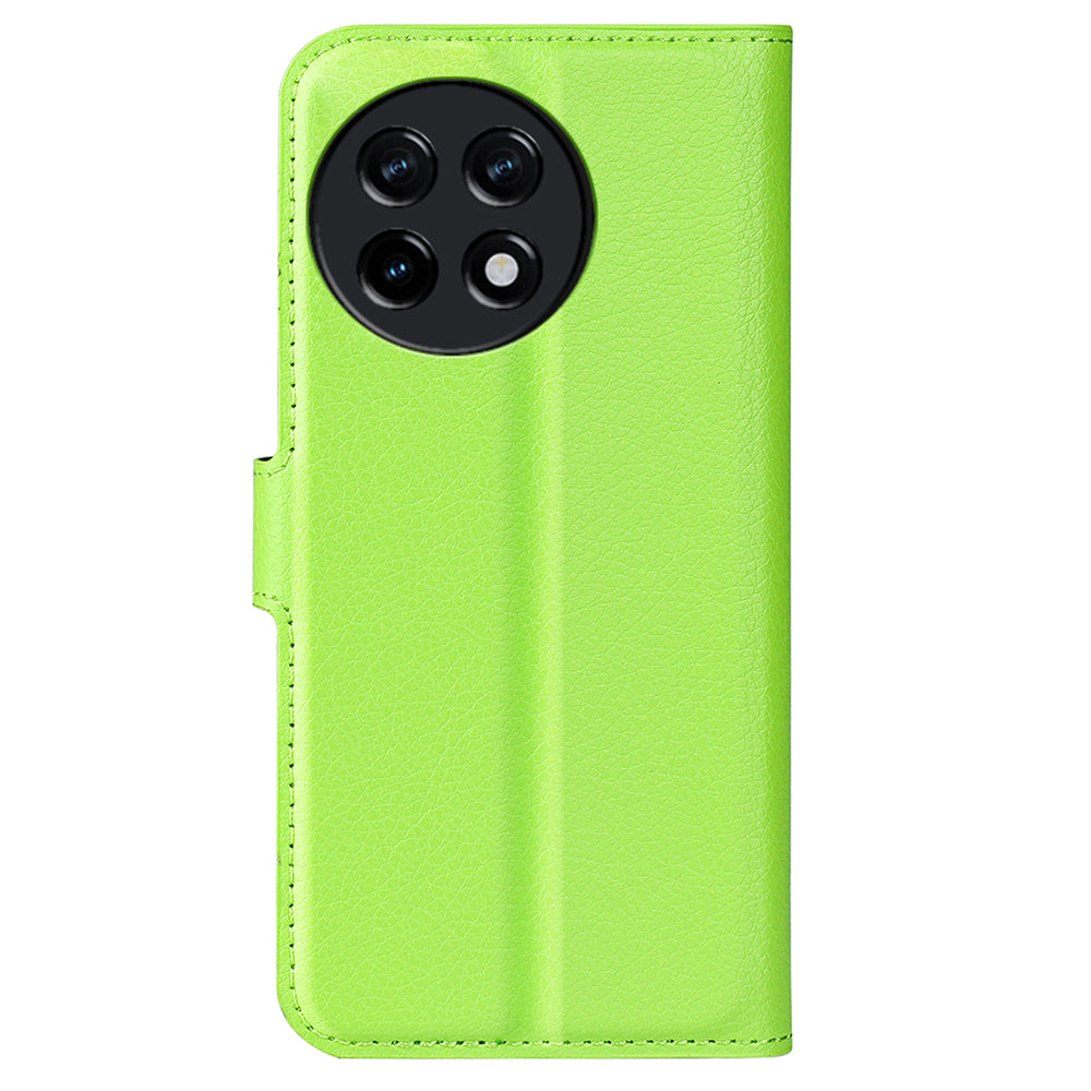 Shockproof Phone Case for OnePlus Ace 2 5G / 11R 5G Litchi Texture Wallet Phone Cover with Stand - Green
