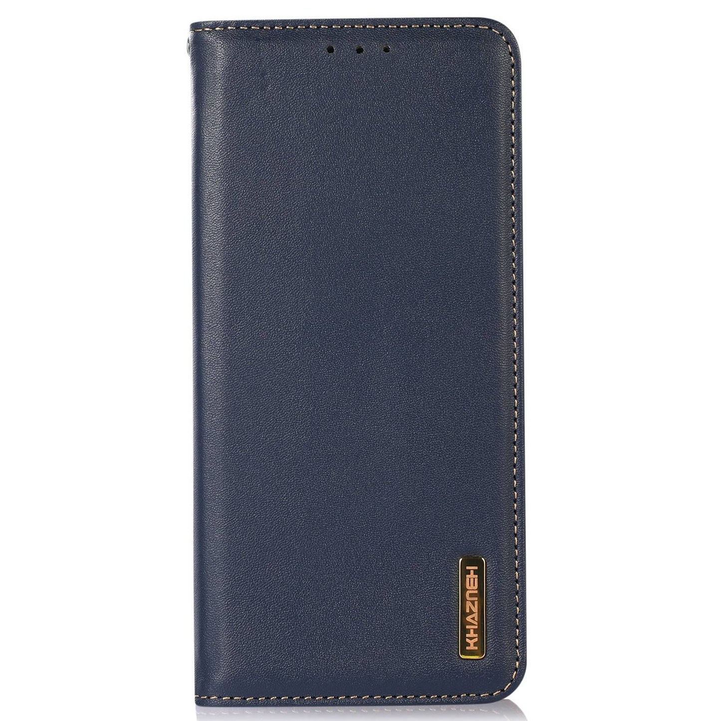 KHAZNEH for OnePlus Ace 2 5G / 11R 5G Phone Case Wallet Stand RFID Blocking Genuine Cowhide Leather Phone Cover - Blue