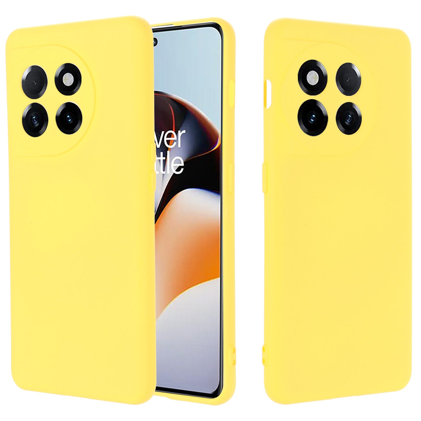 For OnePlus 11 5G Liquid Silicone Phone Case Camera Protection Anti-Scratch Cover - Yellow