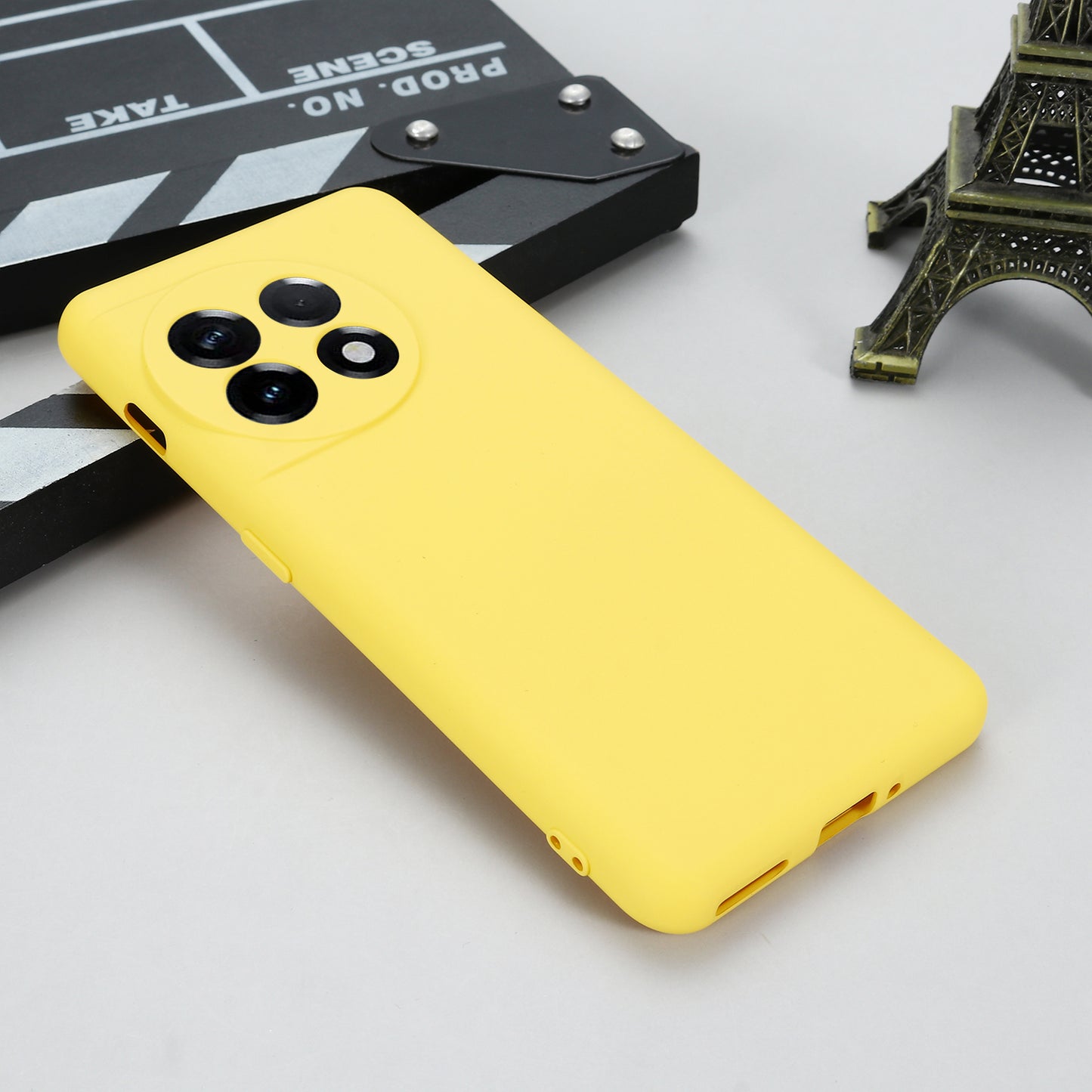 For OnePlus 11 5G Liquid Silicone Phone Case Camera Protection Anti-Scratch Cover - Yellow
