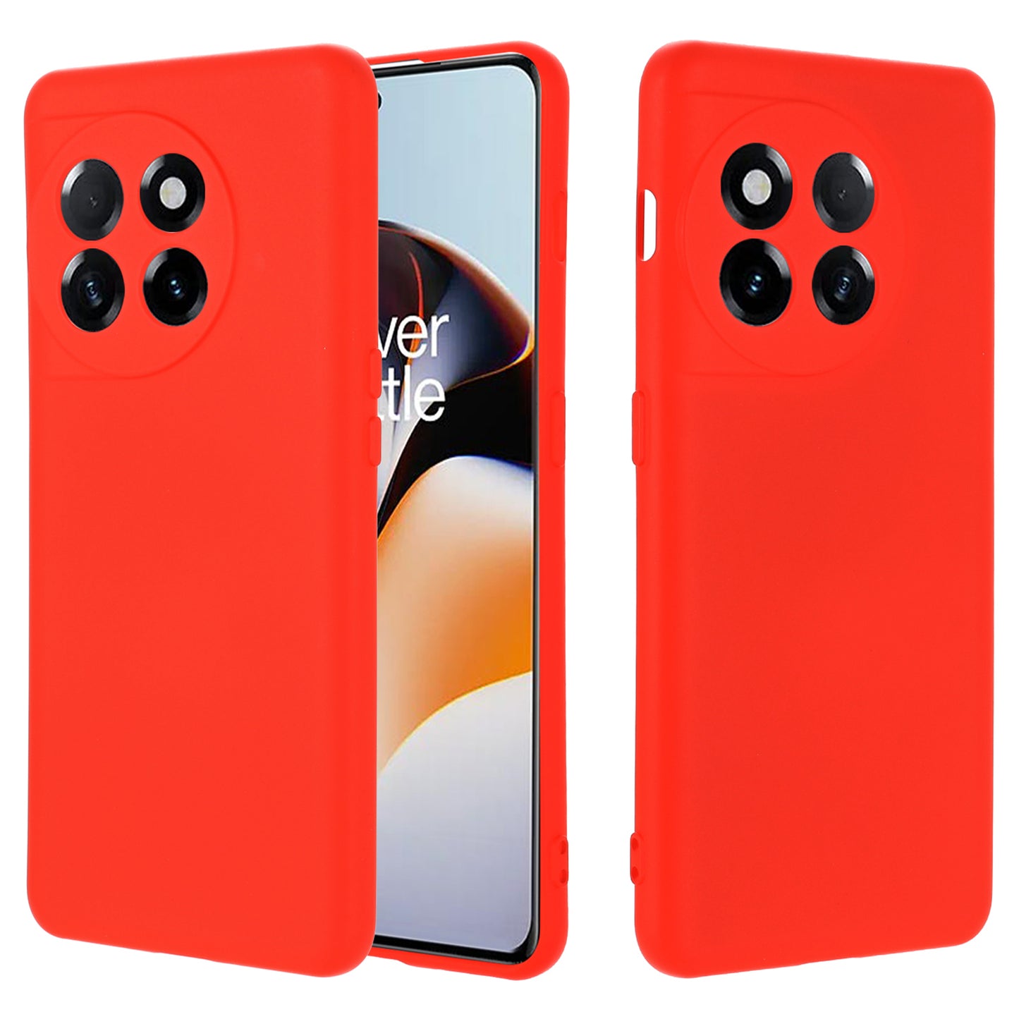 For OnePlus 11 5G Liquid Silicone Phone Case Camera Protection Anti-Scratch Cover - Red