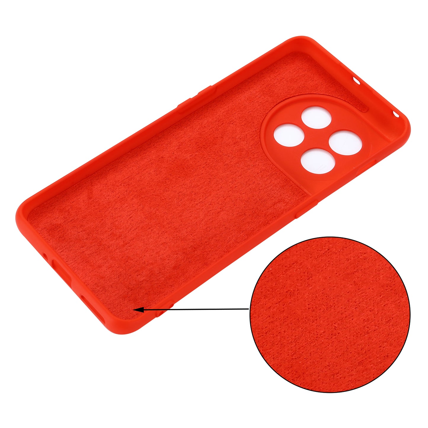 For OnePlus 11 5G Liquid Silicone Phone Case Camera Protection Anti-Scratch Cover - Red