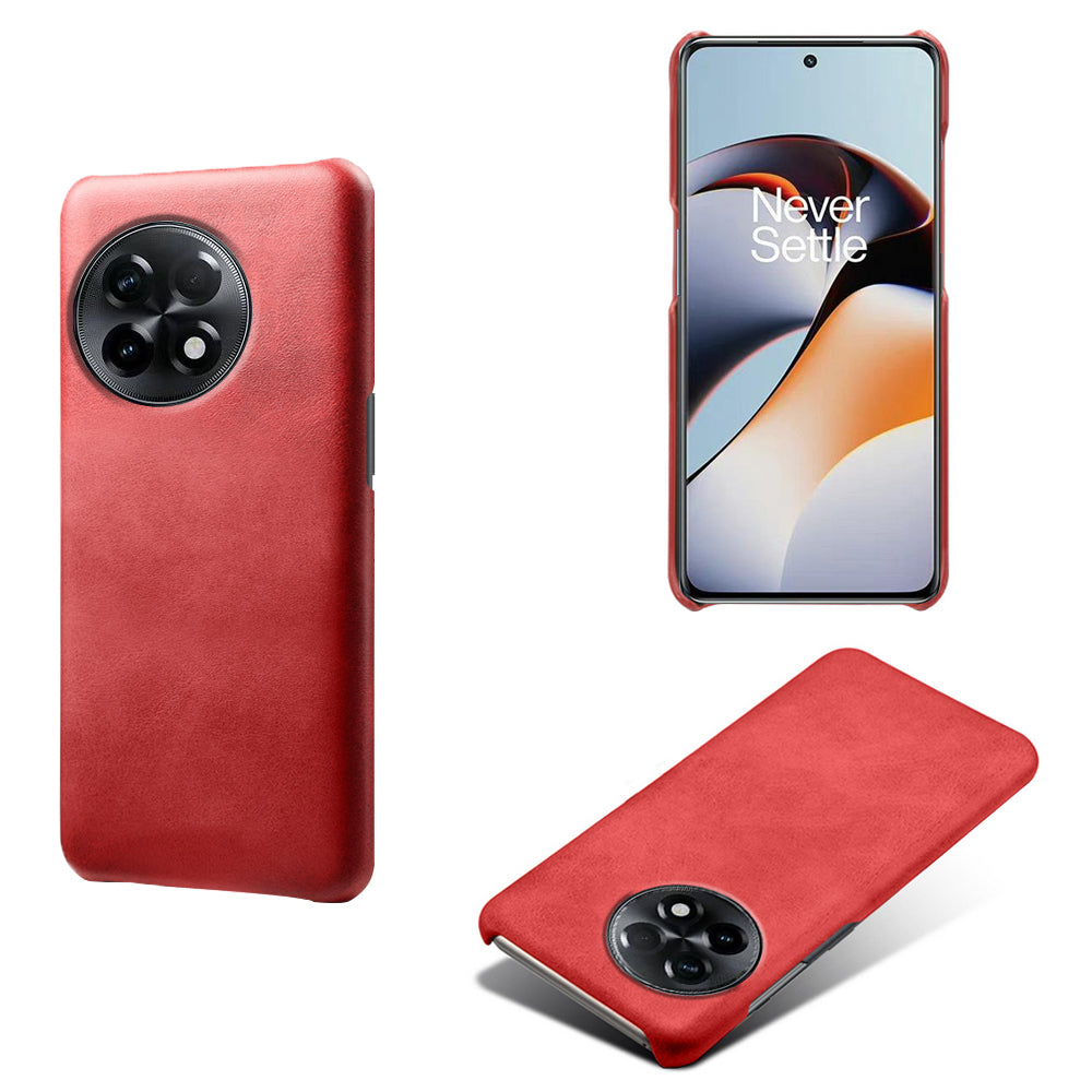 For OnePlus 11R 5G / Ace 2 5G Anti-scratch PU Leather+PC Mobile Phone Case Calf Texture Cell Phone Cover - Red