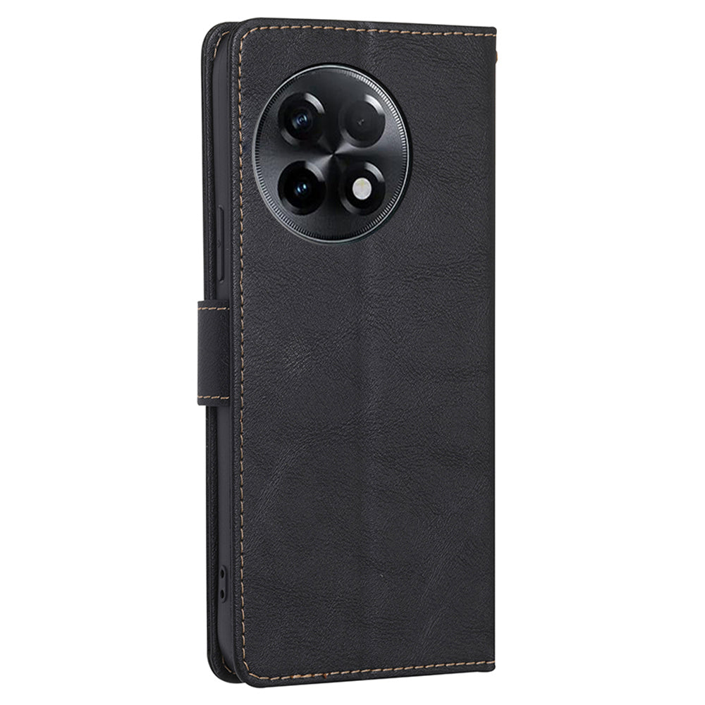 For OnePlus Ace 2 5G / 11R 5G PU Leather Wallet Phone Case Flip Stand RFID Blocking Protective Cover - Black