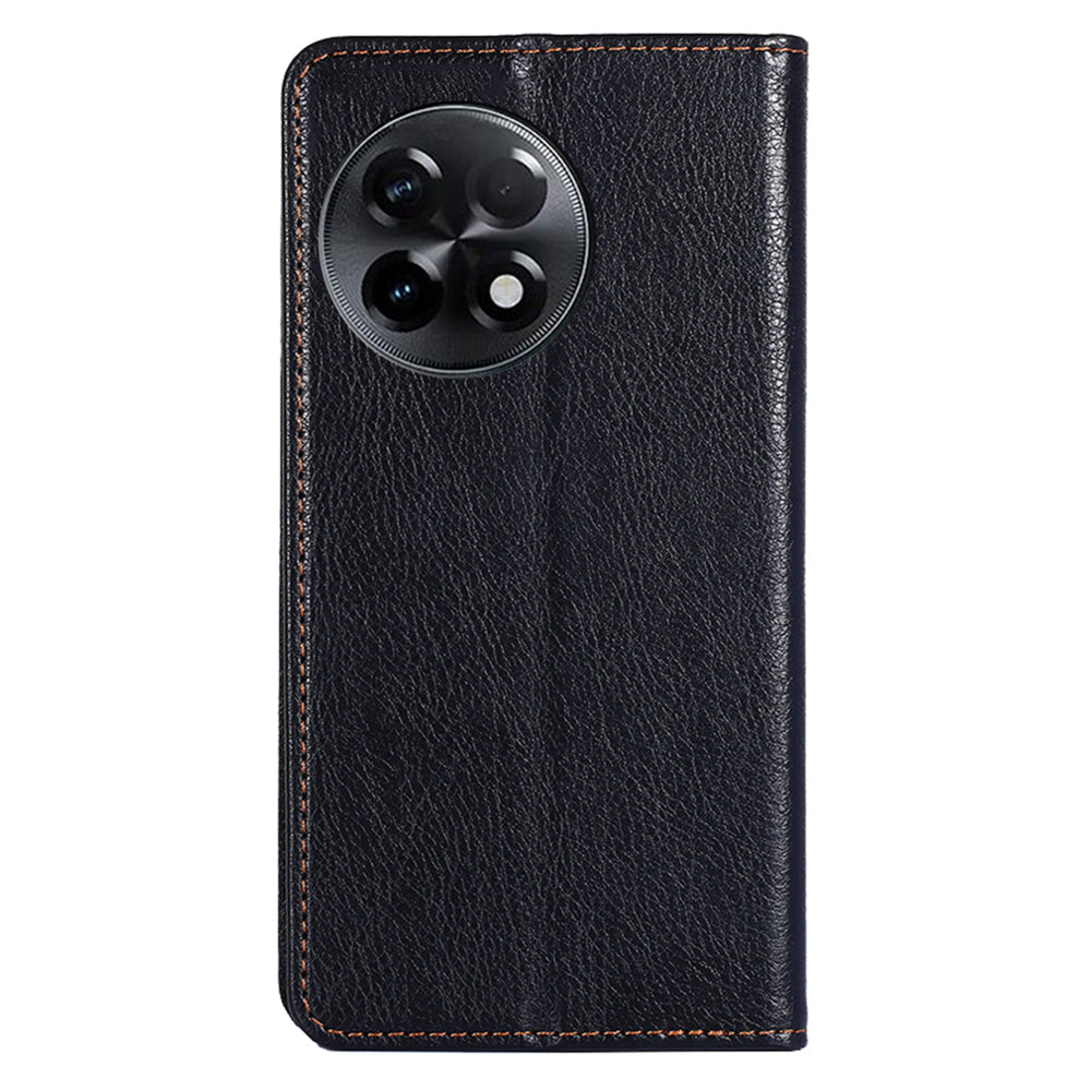 For OnePlus Ace 2 5G / 11R 5G Mobile Case PU Leather Wallet Stand Magnetic Closing Protective Cover - Black