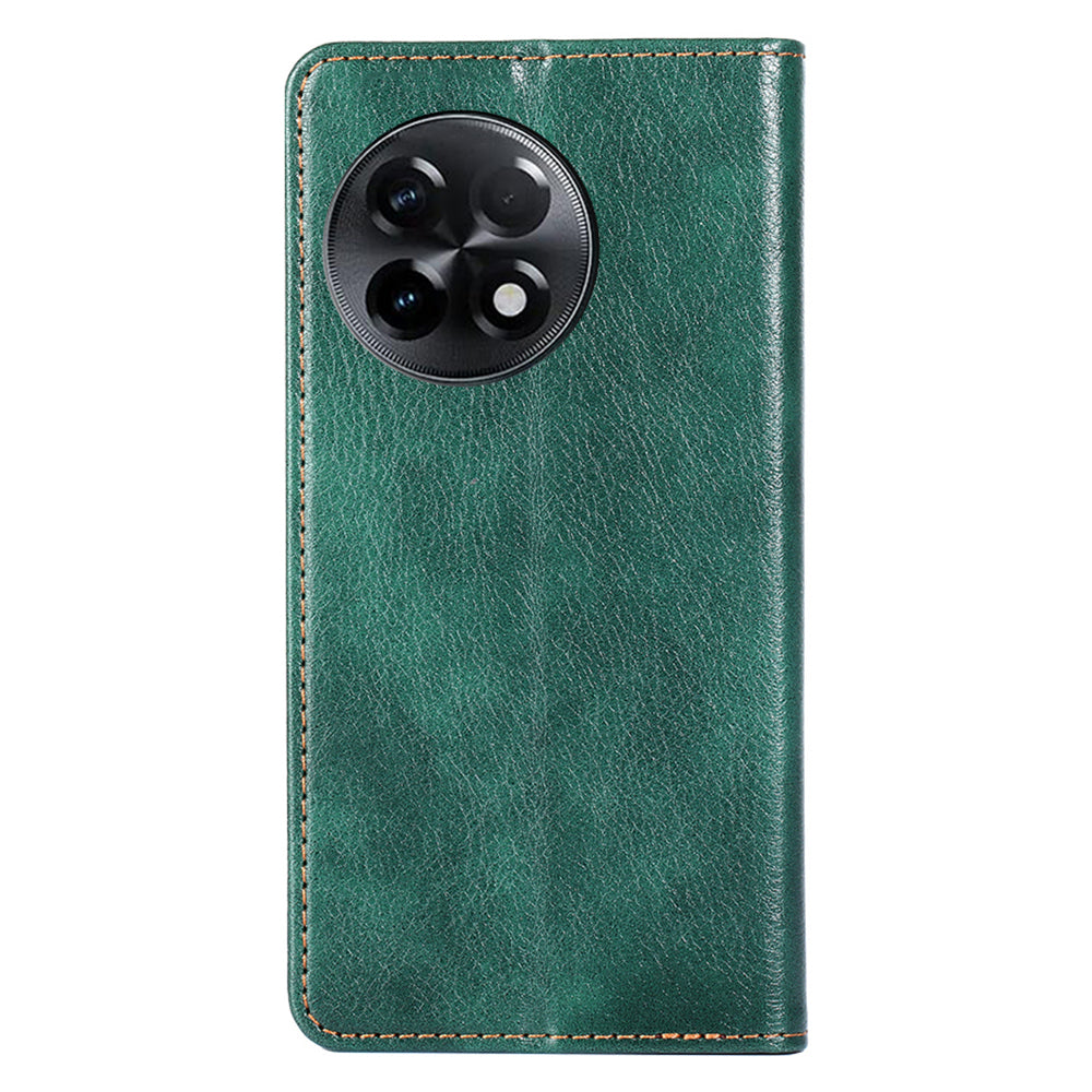 For OnePlus Ace 2 5G / 11R 5G Mobile Case PU Leather Wallet Stand Magnetic Closing Protective Cover - Green