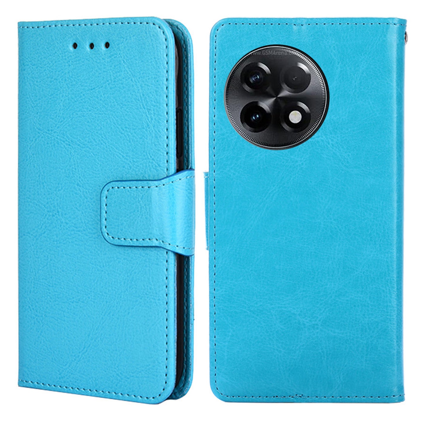 For OnePlus Ace 2 5G / 11R 5G PU Leather Wallet Phone Case Anti-drop Stand Protective Cover - Baby Blue