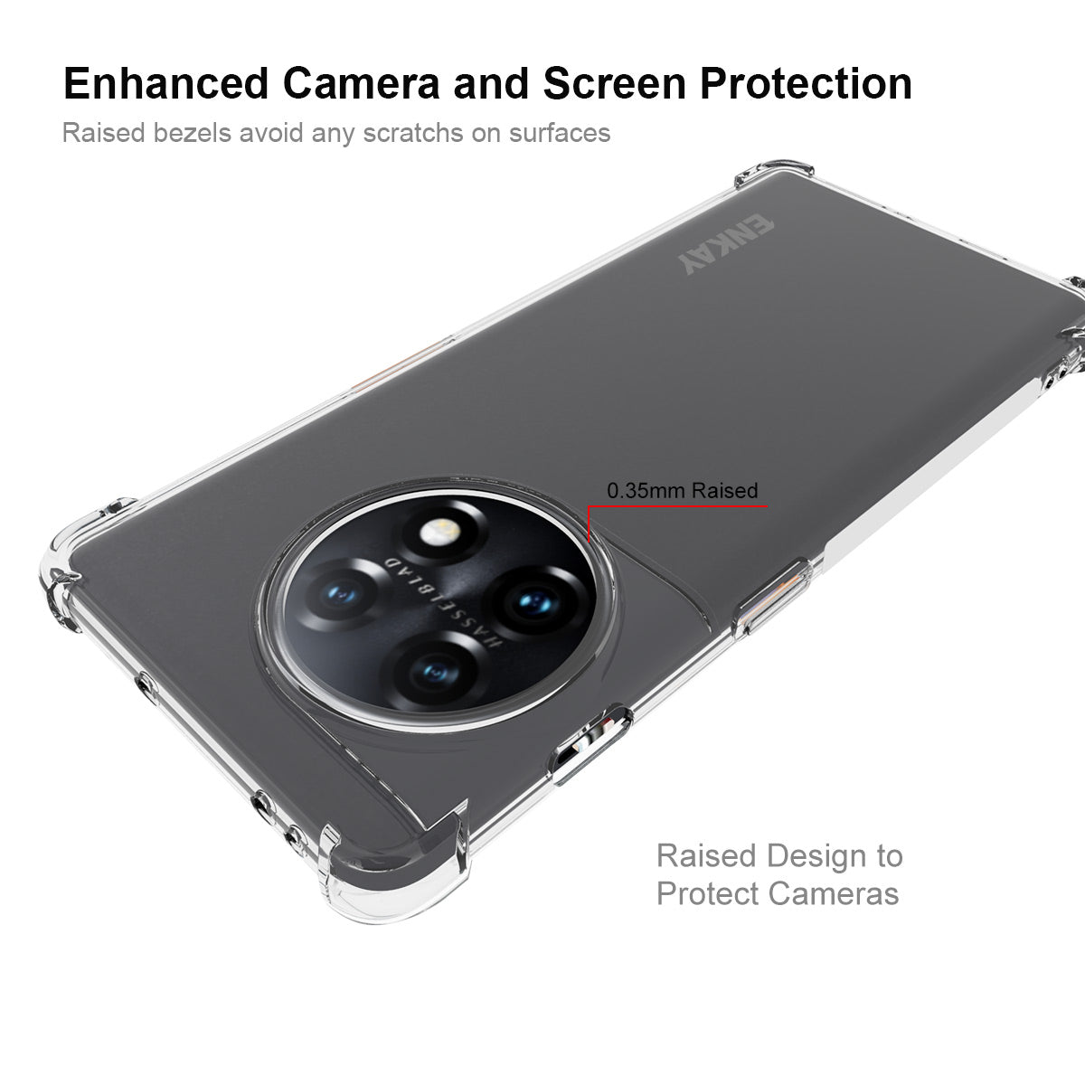 ENKAY HAT PRINCE For OnePlus 11R 5G / Ace 2 5G Clear Phone Case Anti-slip Strip Edge Clear Phone TPU Back Cover