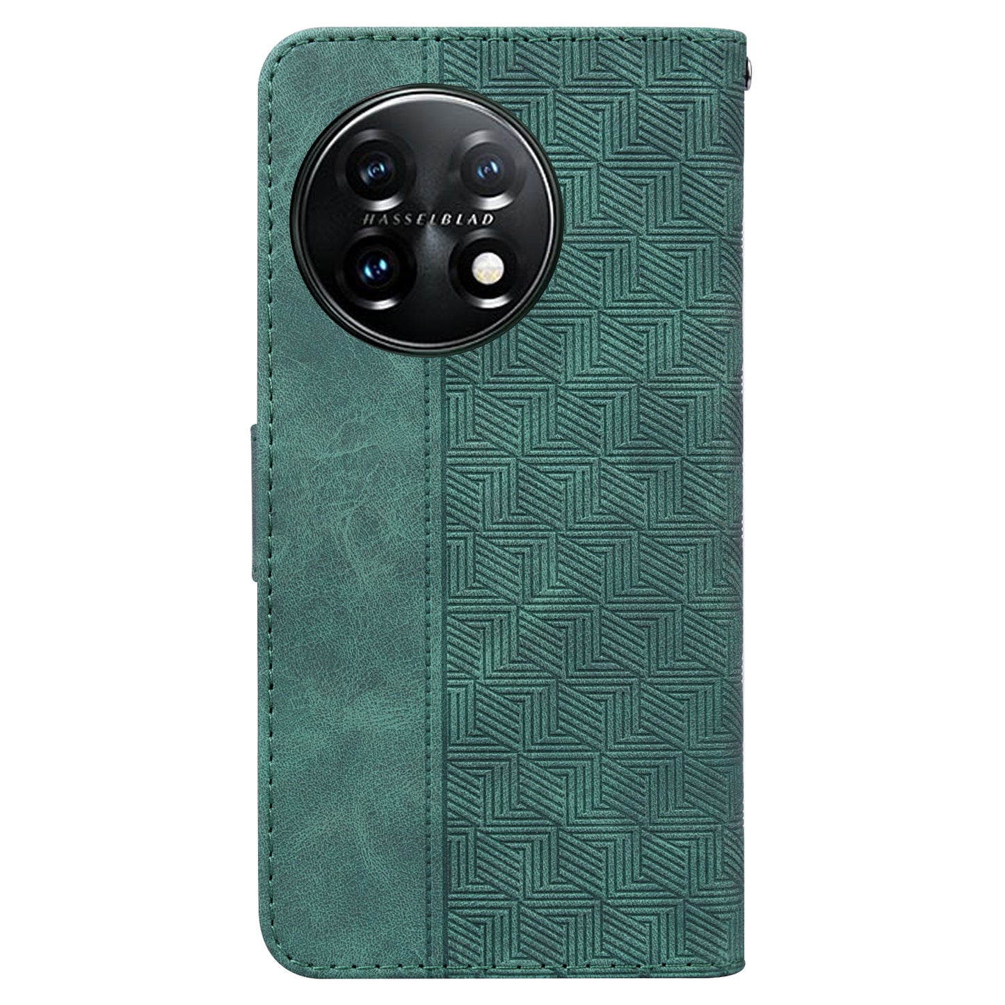 For OnePlus 11 5G Phone Wallet Case Stand Imprinted Leather Full Protection Cell Phone Cover - Green