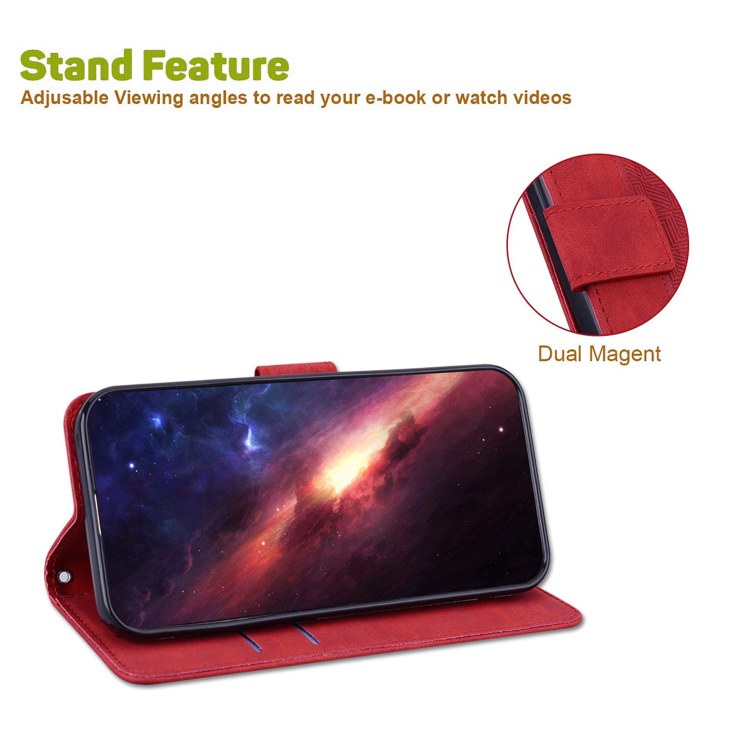 For OnePlus 11 5G Phone Wallet Case Stand Imprinted Leather Full Protection Cell Phone Cover - Red