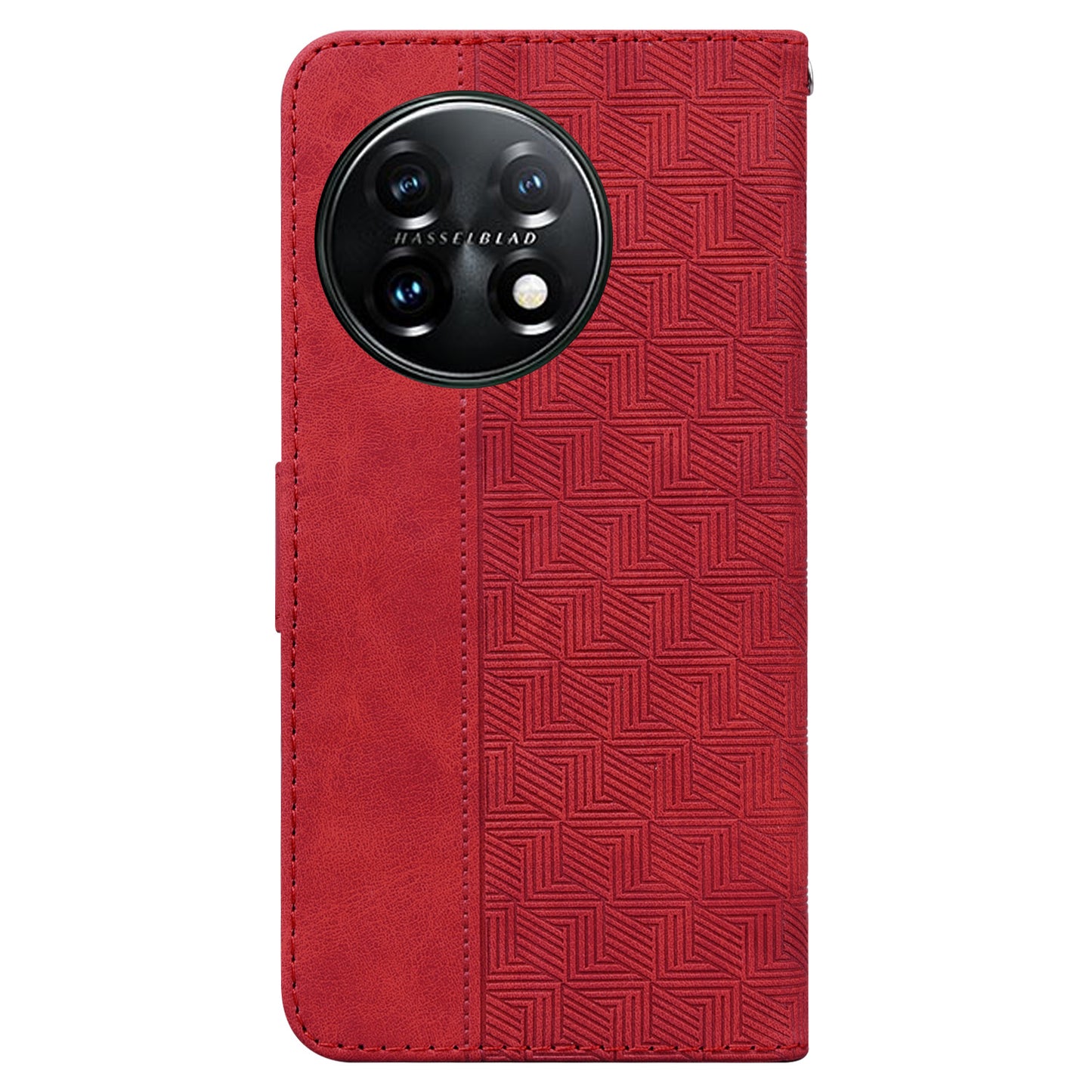 For OnePlus 11 5G Phone Wallet Case Stand Imprinted Leather Full Protection Cell Phone Cover - Red