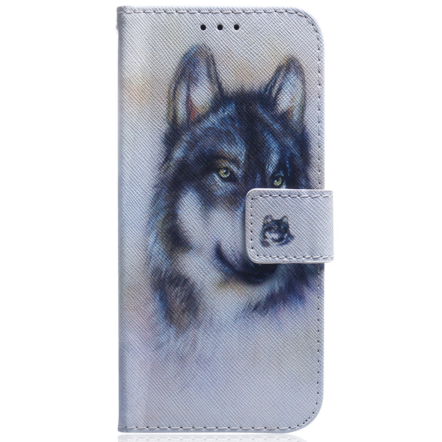 For OnePlus 11 5G Anti-fall PU Leather Phone Case Pattern Printing Stand Flip Wallet Cover with Strap - Wolf