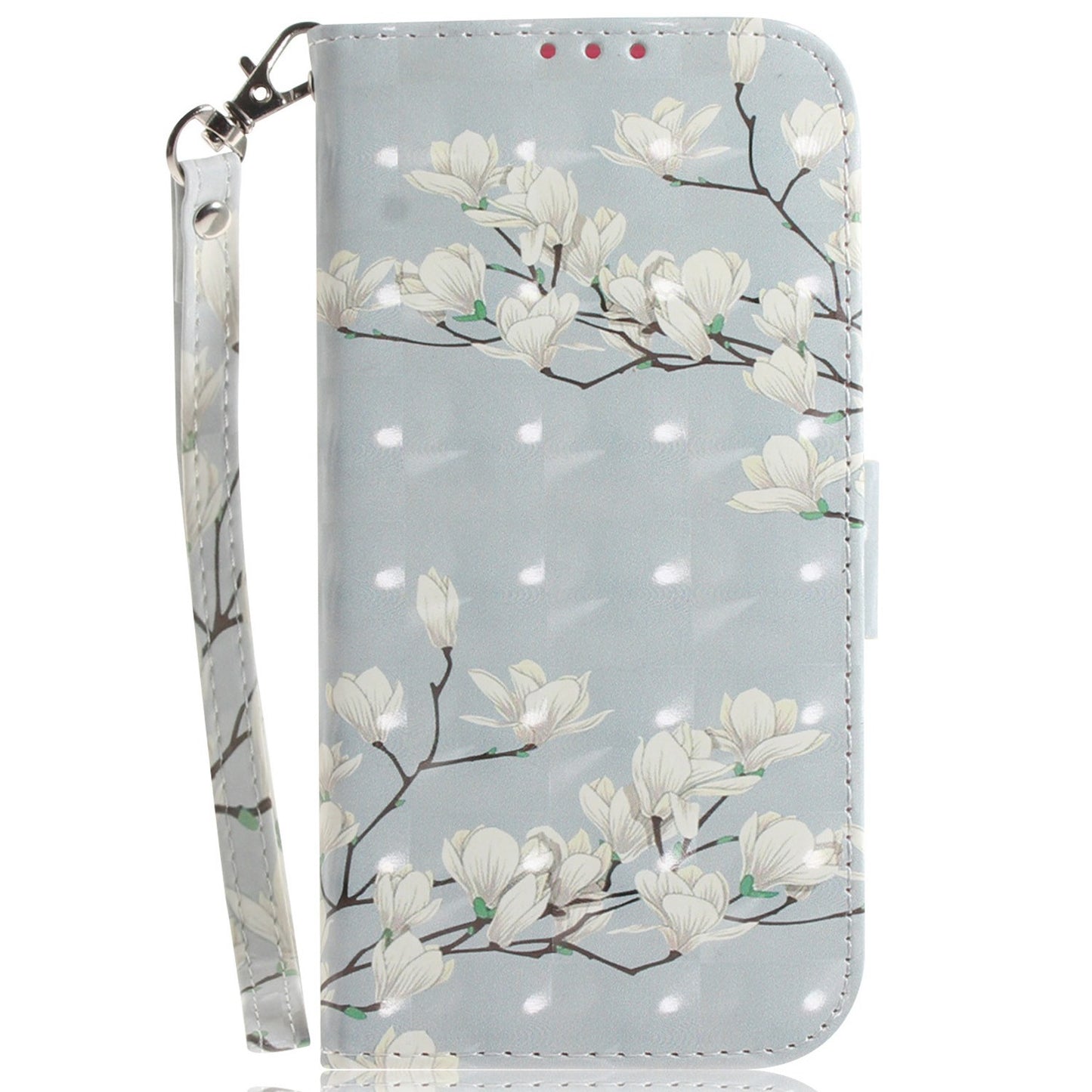 Anti-drop Cell Phone Cover for OnePlus 11 5G Pattern Printing Leather Wallet Phone Stand Case with Strap - Magnolia
