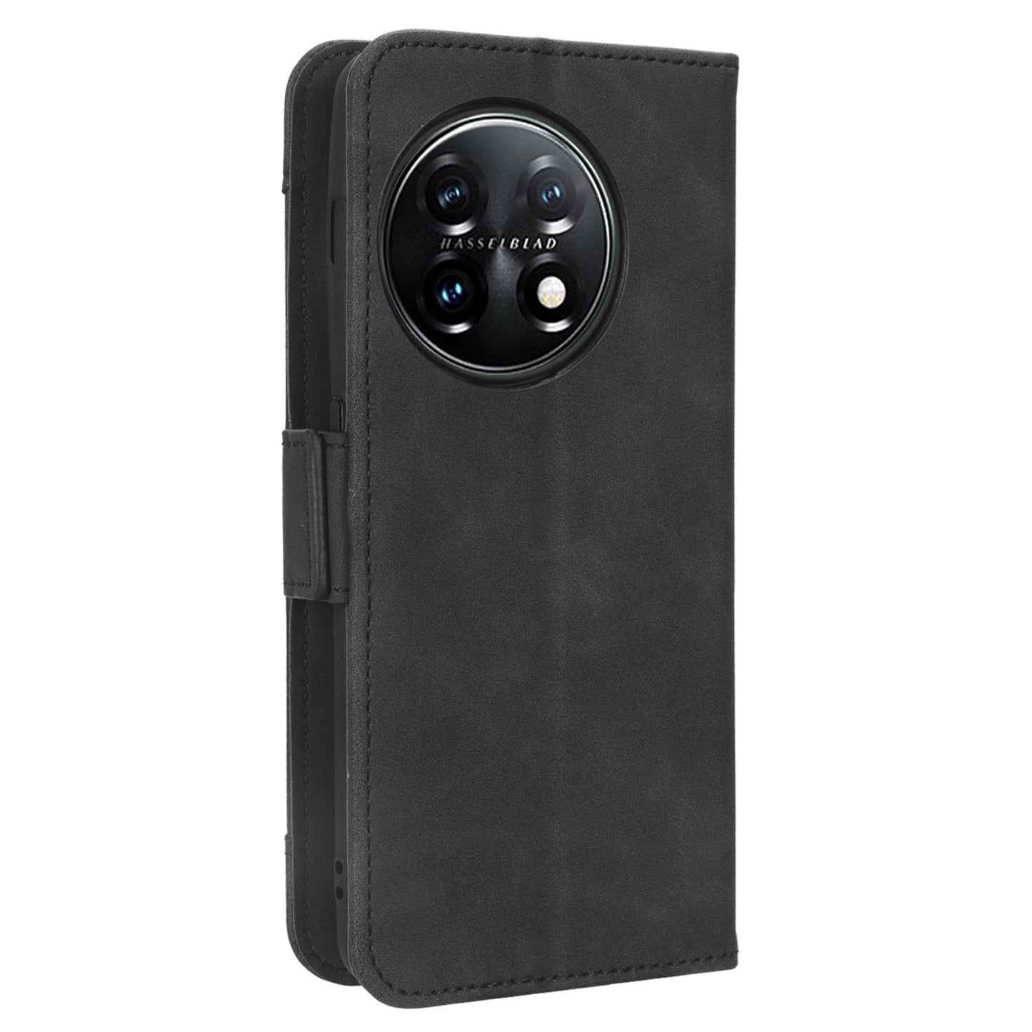 For OnePlus 11R 5G / Ace 2 5G PU Leather Stand Cover Multiple Card Slots Phone Wallet Case - Black