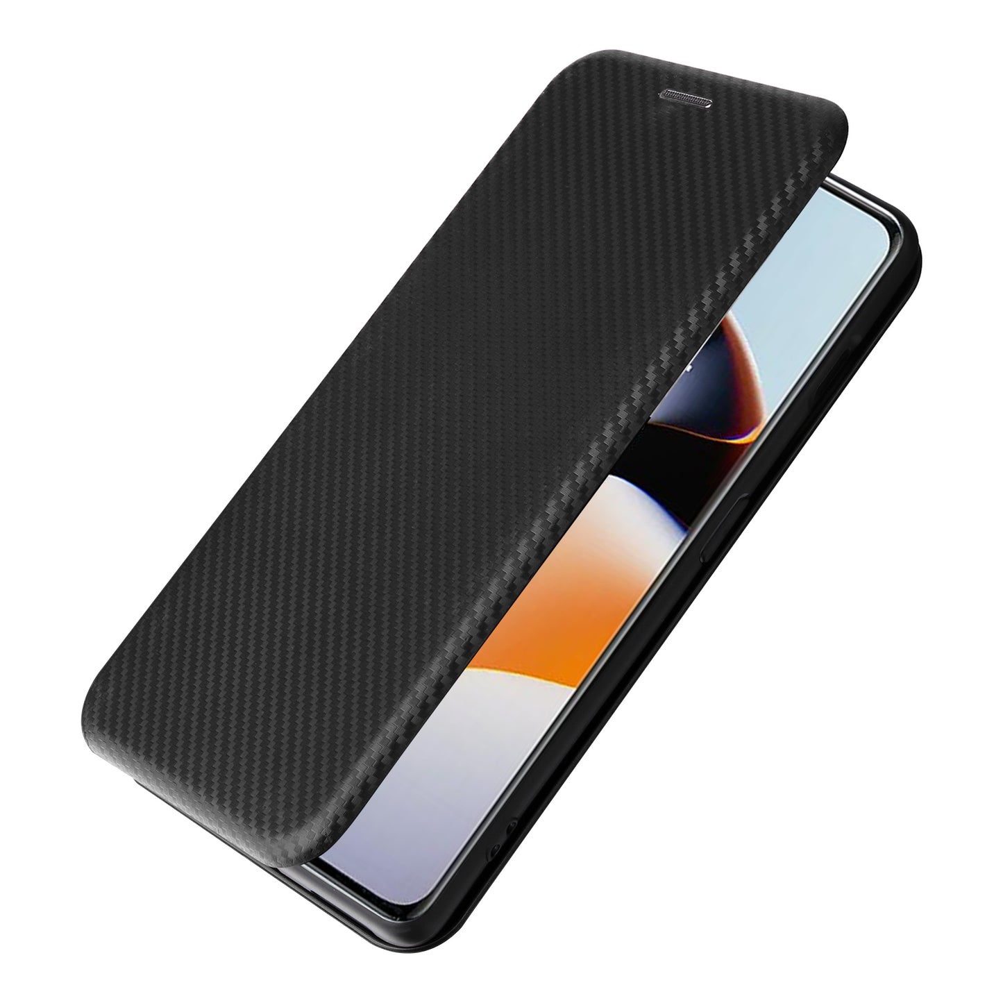 For OnePlus Ace 2 5G / 11R 5G Card Holder Phone Cover Carbon Fiber Texture Leather Phone Stand Case - Black