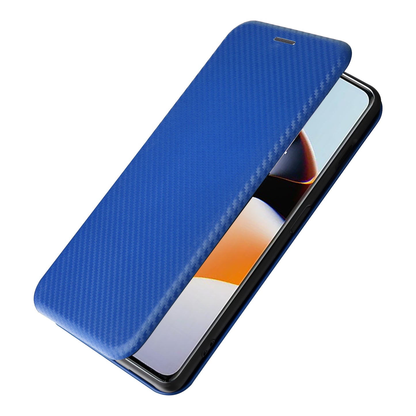 For OnePlus Ace 2 5G / 11R 5G Card Holder Phone Cover Carbon Fiber Texture Leather Phone Stand Case - Blue